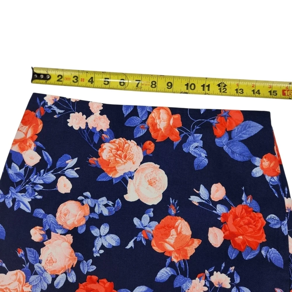 Talbots Floral Navy Pencil Skirt Size 4